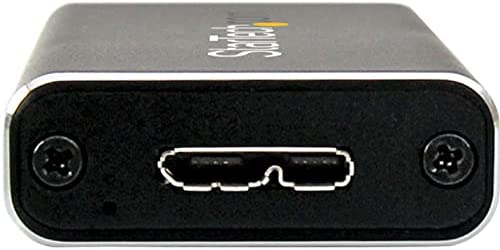 StarTech.com M.2 SSD Aluminum Enclosure to USB 3.0 (5Gbps) with UASP - M.2 NGFF SATA with B Key & B+M Key - External M.2 Portable Enclosure (SM2NGFFMBU33), Black USB-A M.2 SATA