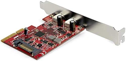 StarTech.com PCIe USB 3.1 Card - 2x USB C 3.1 Gen 2 10Gbps - PCIe Gen 3 x4 - ASM3142 Chipset - USB Type C PCI Express Card (PEXUSB312C3)