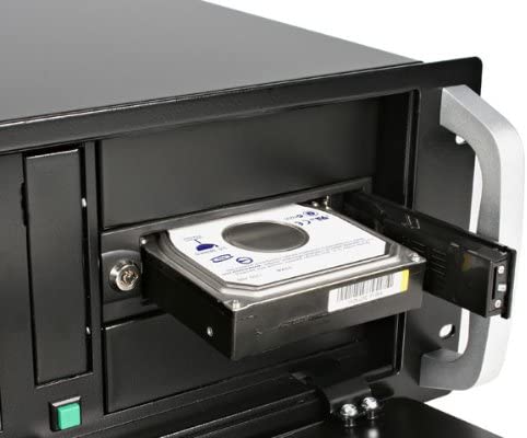 StarTech.com 5.25in Trayless Hot Swap Mobile Rack for 3.5in Hard Drive - Internal SATA Backplane Enclosure - Lockable drive bay (HSB100SATBK) Black Tray-less