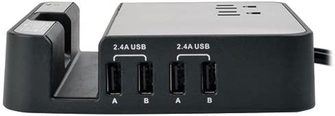 Tripp Lite 2 Outlet Surge Protector Charging Station, 4 USB Charging Ports, 6ft. Cord, $50K Insurance & Lifetime Warranty (TLP26USBB) 2 Outlet + USB + 6ft Cord Charging Station