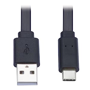 Tripp Lite USB-A to USB-C Cable, Flat Cable Design, USB 2.0, Thunderbolt 3 Compatible Sync and Charge, M/M 6 ft (U038-006-FL)