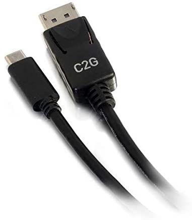 C2g/ cables to go C2G USB Adapter, USB C to Display Port, 4K, 30Hz, Black, 6 Feet (1.82 Meters), Cables to Go 26902 6 Feet Black