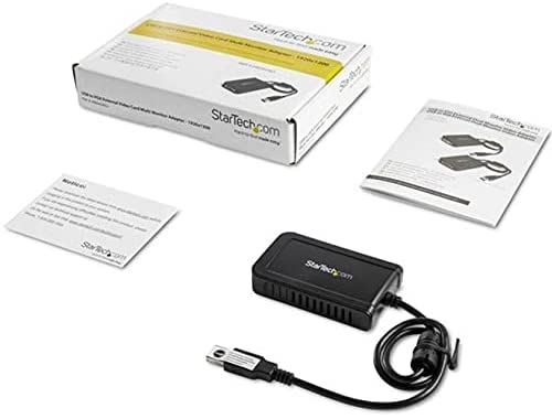 StarTech.com USB to VGA Adapter - 1920x1200 - External Video & Graphics Card - Dual Monitor Display Adapter - Supports Windows (USB2VGAE3) 1920p x 1200p