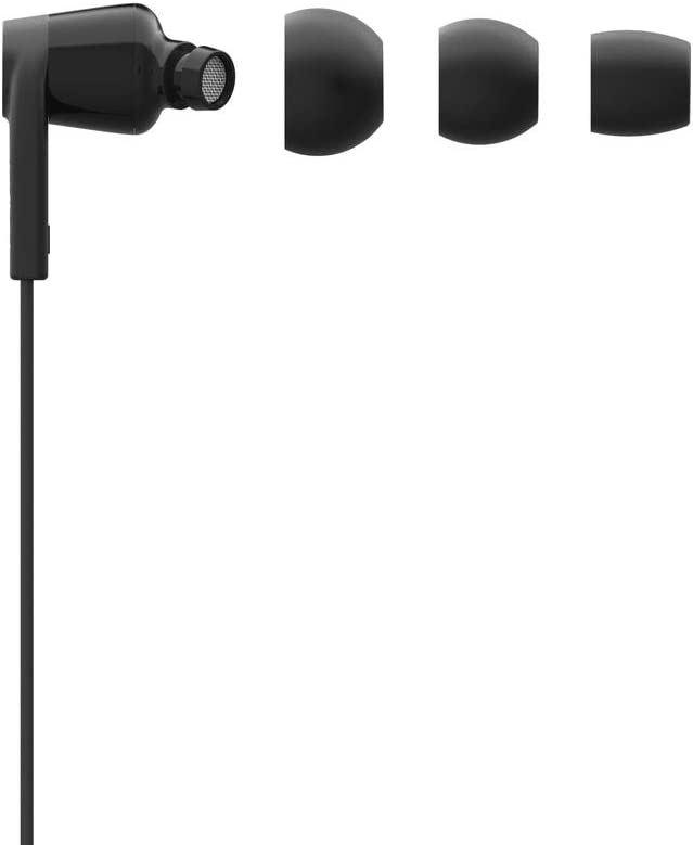 Belkin SoundForm Headphones with Lightning Connector, MFi Certified In-Ear Earphones HeadSet with Microphone, EarBuds with Water & Sweat Resistant for iPhone 13, Pro, Max, 12, Mini, and More (Black) Lightning Black