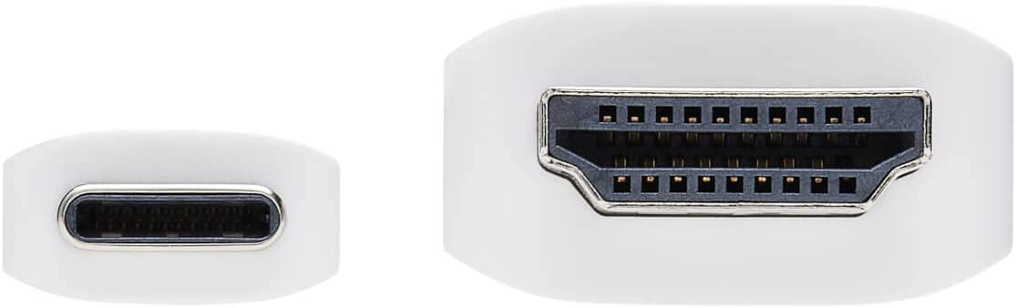 Tripp Lite USB C to HDMI Cable, Thunderbolt 3 Compatible Adapter Cable, USB-C and HDMI 4K, 4:4:4, White, M/M, 6 ft. (U444-006-HWE)