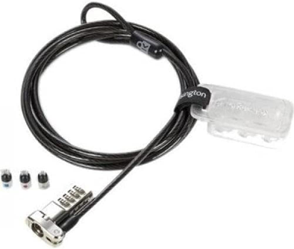 Kensington Universal 3-in-1 Combination Laptop Lock - Preset - Carbon Steel, Plastic - 6 ft - for Notebook