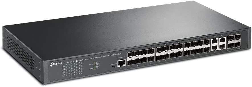 TP-Link JetStream 24-Port SFP L2+ Managed Switch with 4 10GE SFP+ Slots (TL-SG3428XF) - SDN Integrated, Cloud Access & Omada App 24 Port w/ 4 10GE SFP+
