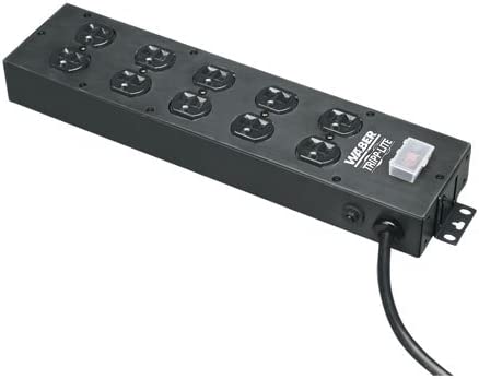 Tripp Lite UL800CB-15 Waber Power Strip 120V 5-15R 10 Outlet Metal 15-Feet Cord 5-15P 10 Outlet + 15ft Cord (Black)