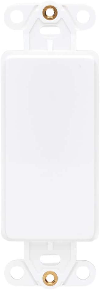 Tripp Lite Decora Wall Plate Insert, Decorative Center Plate, Vertical, Blank, White (N042D-100V-WH) 0 Ports Center Plate