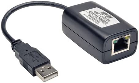 TRIPP LITE B203-101-PNP 1-Port USB 2.0 over Cat5 Cat6 Extender Hub Transmitter and Receiver,Black