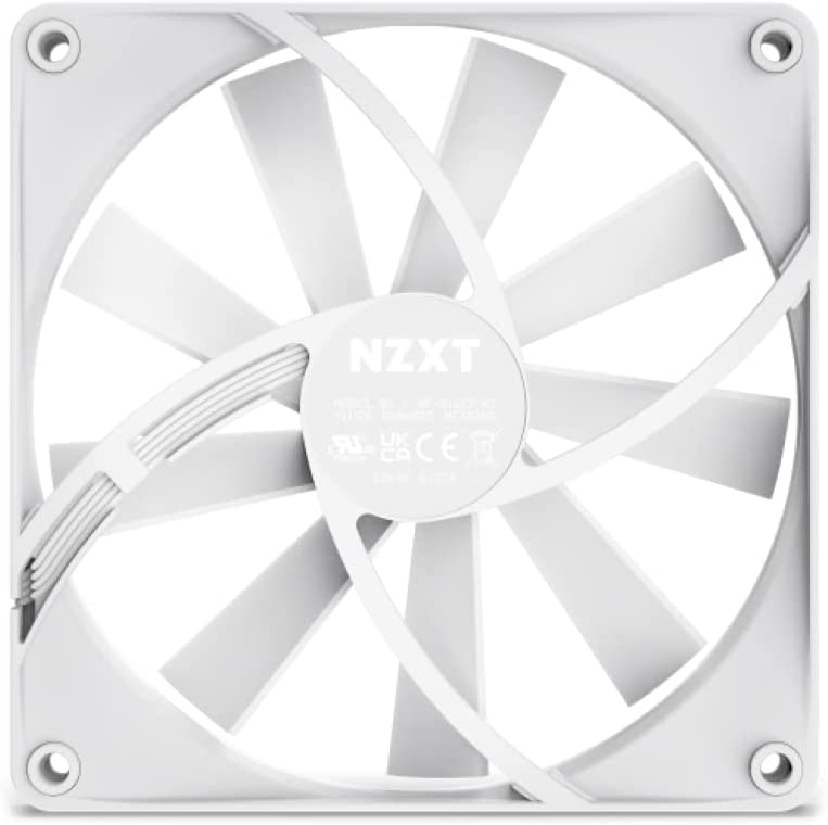 NZXT F140Q Quiet Airflow Fans - RF-Q14SF-W1 - Increase Air Volume - Quiet Operation - Long-Term Durability - 140mm Fan Single Pack - White