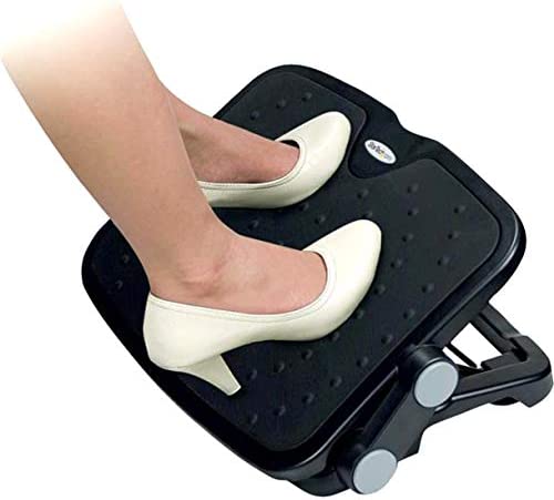 StarTech.com Under Desk Foot Rest - 18in x 14in - Adjustable Height and Angle - Foot Stool - Footrest for Desk - Office Foot Rest (FTRST1), Black Adjustable Foot Rest