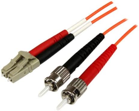 StarTech.com 3m Fiber Optic Cable - Multimode Duplex 50/125 - OFNP Plenum - LC/ST - OM2 - LC to ST Fiber Patch Cable (50FIBPLCST3) 10 ft / 3m LC-ST