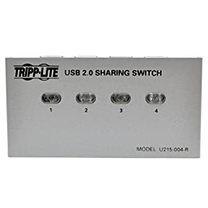 Tripp Lite 4-Port USB 2.0 Hi-Speed Printer / Peripheral Sharing Switch (U215-004-R)