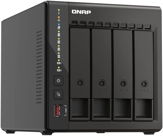 QNAP TS-453E-8G-US 4 Bay High-Performance Desktop NAS with Intel Celeron Quad-core Processor, 8 GB DDR4 RAM and Dual 2.5GbE (2.5G/1G/100M) Network Connectivity (Diskless) 4 Bay-8G 2.5GbE NAS