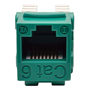 TRIPP LITE Cat6/Cat5e 110 Style Punch Down Keystone Jack Green TAA GSA (N238-001-GN)