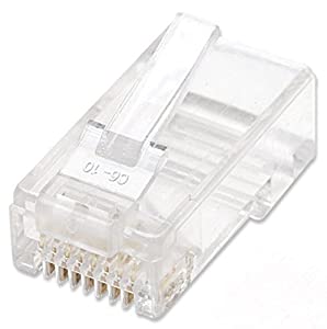 Intellinet network solutions Intellinet Cat5e RJ45 Connector Ends Set (100 pcs) - with 2 Prong Terminals for Stranded Wire & Gold Plated Contacts - for UTP Ethernet Cable Wire Applications – Lifetime Mfg Warranty - 790055