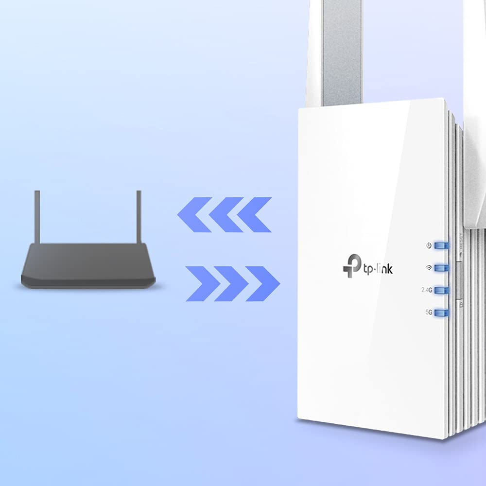 TP-Link AX1500 WiFi Extender Internet Booster, WiFi 6 Range Extender Covers up to 1500 sq.ft and 25 Devices,Dual Band up to 1.5Gbps Speed, AP Mode w/Gigabit Port, APP Setup, OneMesh Compatible(RE505X) AX1500 WiFi 6 Extender