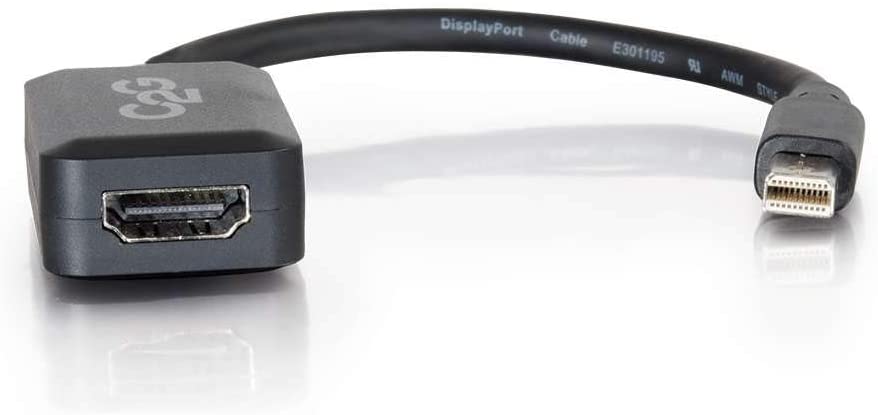 C2g/ cables to go C2G 54313 Mini DisplayPort Male to HDMI Female Adapter Converter, TAA Compliant, Black (8 Inches)