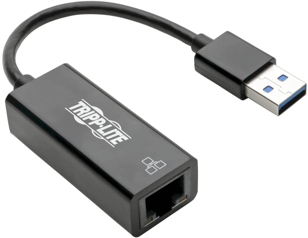 Tripp Lite USB 3.0 SuperSpeed to Gigabit Ethernet NIC Network Adapter 10/100/1000 Mbps(U336-000-R), Black 1-Port Black