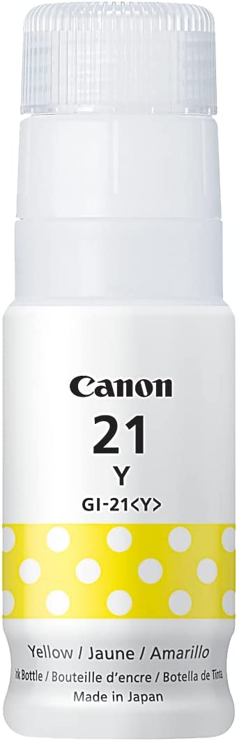 Canon GI-21 Yellow Ink Bottle, Compatible to G3260, G2260 and G1220 Supertank Printers