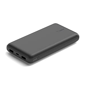 Belkin USB-C Portable Charger 20,000 mAh, 20k Power Bank with USB-C Input Output Port and 2 USB-A Ports with Included USB-C to USB-A Cable for iPhone 14, Galaxy S23, and More - Black Black Charger