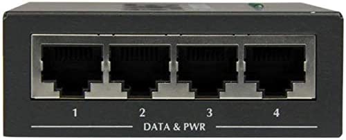 StarTech.com 4 Port Gigabit Midspan - PoE+ Injector - 802.3at and 802.3af - Wall-mountable Power over Ethernet Midspan (POEINJ4G)