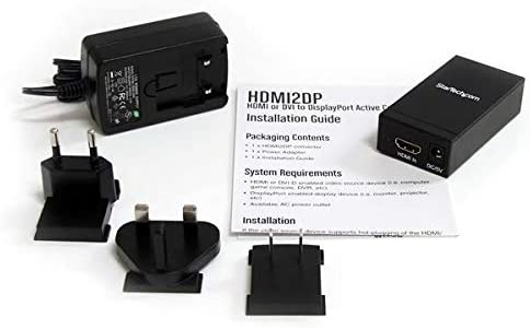 StarTech.com Active HDMI to DisplayPort Converter - 1920 x 1200 - EDID Support - HDMI or DVI to DP Converter (HDMI2DP),Black HDMI to DisplayPort - 1920x1200