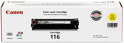 Canon Genuine Toner, Cartridge 116 Yellow (1977B001), 1 Pack, for Canon Color imageCLASS MF8050Cn, MF8080Cw Laser Printer
