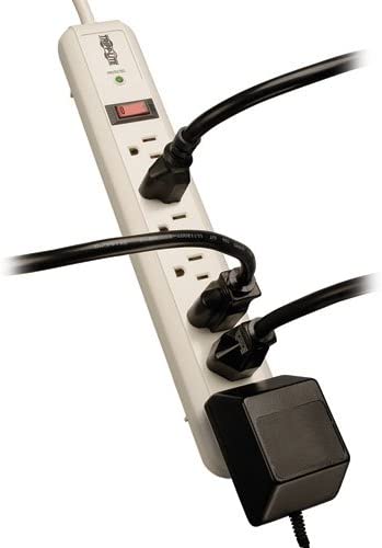 Tripp Lite 7 Outlet (6 Right Angle + 1 Transformer Outlet) Surge Protector Power Strip, 4ft Cord, Lifetime Limited Warranty & $25K INSURANCE (TLP74R) 7 Outlet Outlet