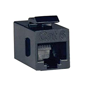 Tripp Lite Cat6 Straight Through Modular In-line Snap-in Coupler (RJ45 F/F)(N235-001) , black