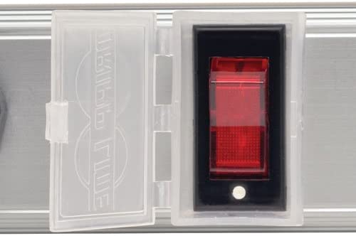 Tripp Lite 8 Outlet Bench & Cabinet Power Strip, 24 in. Length, 10ft Cord with 5-15P Plug (PS240810),Black/Silver 8 Outlet Power Strip