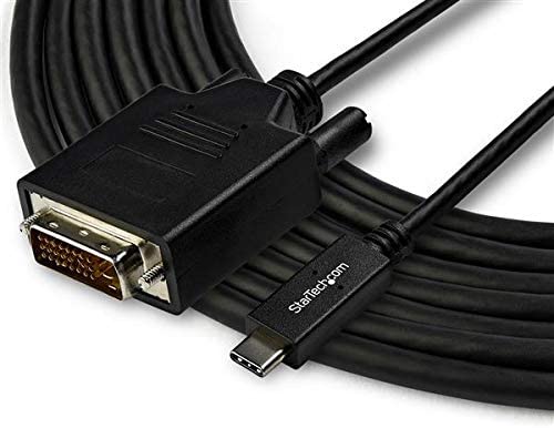 StarTech.com 10ft (3m) USB C to DVI Cable - 1080p (Single Link) USB Type-C (DP Alt Mode HBR2) to DVI-Digital Video Adapter Cable - Works w/ Thunderbolt 3 - Laptop to DVI Monitor/Display (CDP2DVI3MBNL) 9.8 feet
