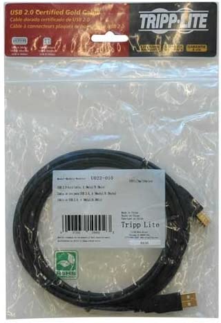 Tripp Lite USB 2.0 High-Speed Cable, Type-A to Type-B (M/M), 10-ft. (U022-010), Black 10 ft.