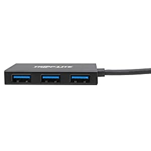 Tripp Lite Gen 1 USB-C Hub, Portable USB-C to USB-A Splitter for Charging and Data Transfer, Thunderbolt 3, 5 Gbps, 1.5 A, Aluminum (U460-004-4A-Al)