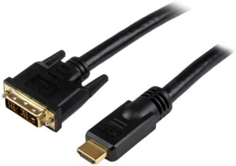 StarTech.com 25 ft HDMI® to DVI-D Cable - HDMI to DVI Adapter / Converter Cable - 1x DVI-D Male, 1x HDMI Male - Black, 25 feet (HDDVIMM25) 25 ft / 7.5 m Standard Packaging