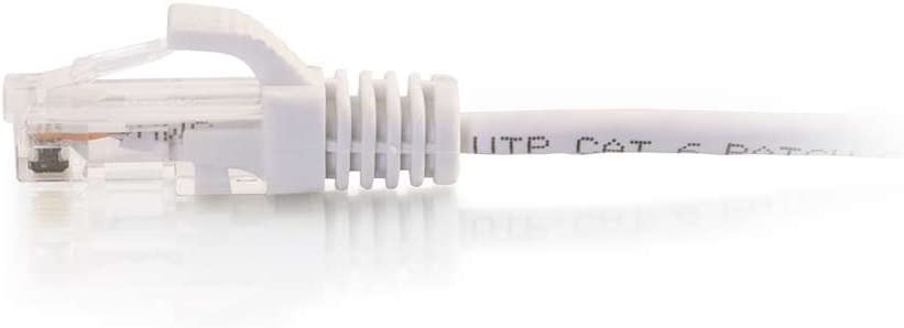 C2g/ cables to go C2G 01187 Cat6 Snagless Unshielded (UTP) Slim Ethernet Network Patch Cable, White (5 Feet) 5'