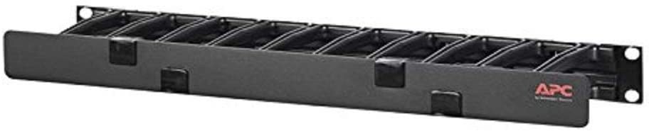 APC Rackmount Horizontal Cable Manager, AR8602A, 1U x 4" Deep, Single-Sided with Cover, Black