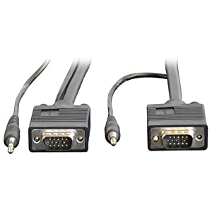 Tripp Lite VGA Coax Monitor Cable with audio, High Resolution cable with RGB coax (HD15 and 3.5mm M/M) 10-ft.(P504-010) 10 feet