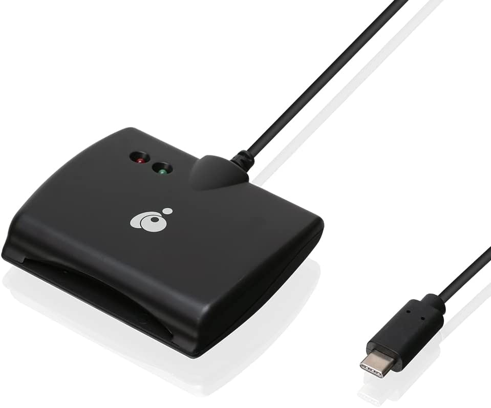 IOGEAR USB-C Common Access CAC Smart Card Reader - DOD - Government - Healthcare - TAA Compliant - Support for V7.x n V8. USAccess Personal Identity Verification (PIV) - Mac OS - Win - Linux- GSR205