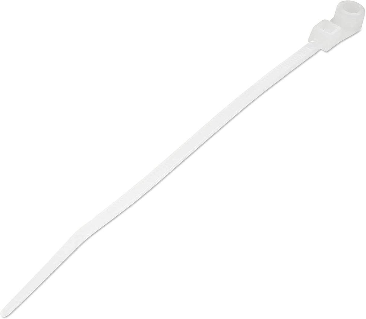 StarTech.com 4"(10cm) Cable Ties with Mounting Hole - 1/16"(2mm) Wide, 7/8"(24mm) Bundle Dia. 18lb(8kg) Tensile Strength, Nylon 66 Self Locking Ties w/Screw Hole, UL Listed, 100 Pack(CBMZTS10N4) White 4 in | 18 lbs (8kg) w/ Screw Mounting Hole 100