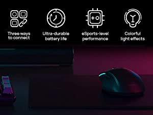 HUAWEI Wireless Gaming Mouse GT - 2.4G Wireless/Bluetooth/Wired Connections, Ultra Long Battery Life, 16,000 DPI, 1000 Hz, RGB, 7 Programmable Buttons, Esports-Level Performance, Thumb Base Design