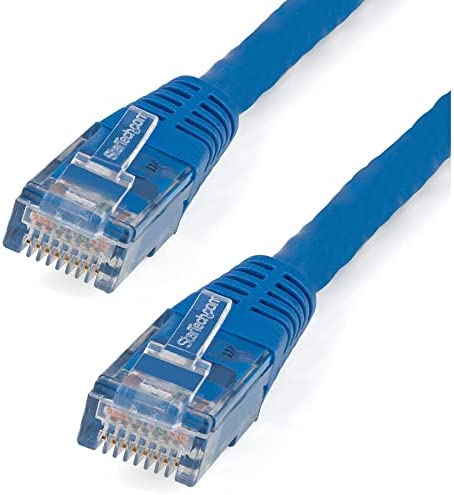 StarTech.com 7ft CAT6 Ethernet Cable - Blue CAT 6 Gigabit Ethernet Wire -650MHz 100W PoE++ RJ45 UTP Molded Category 6 Network/Patch Cord w/Strain Relief/Fluke Tested UL/TIA Certified (C6PATCH7BL) Blue 7 ft / 2.1 m 1 Pack
