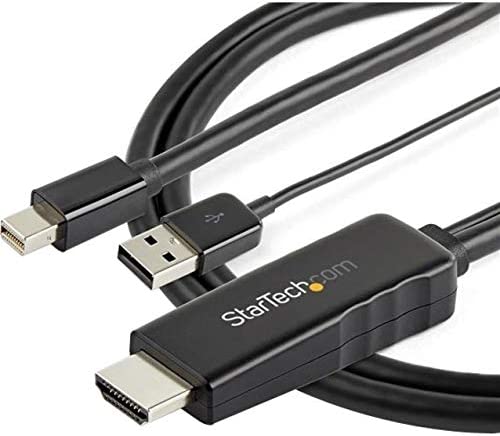 StarTech.com 6ft (2m) HDMI to Mini DisplayPort Cable 4K 30Hz - Active HDMI to mDP Adapter Converter Cable with Audio - USB Powered - Mac & Windows - Male to Male Video Adapter Cable (HD2MDPMM2M) 6 ft / 2 m