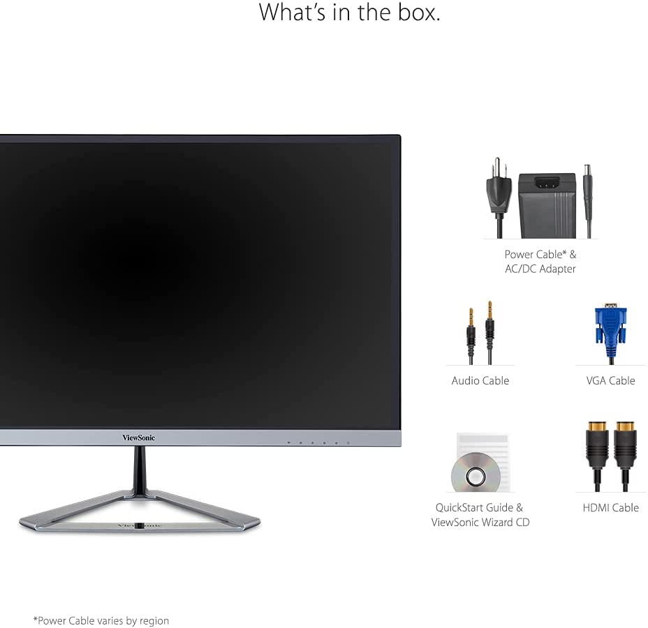ViewSonic VX2476-SMHD 24 Inch 1080p Widescreen IPS Monitor with Ultra-Thin Bezels, HDMI and DisplayPort 24-Inch