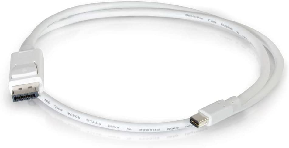C2g/ cables to go C2G 54298 Mini DisplayPort to DisplayPort Adapter Cable M/M, White (6 Feet, 1.82 Meters)