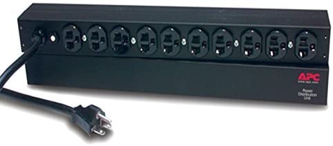 APC Rack Mount PDU, Basic 100V-120V/20A, (10) Outlets, 1U Horizontal Rackmount (AP9563) Basic Horizontal