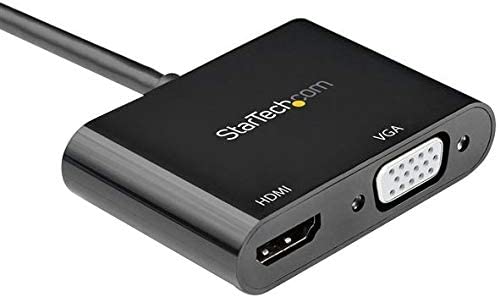 StarTech.com DisplayPort to HDMI VGA Adapter - DP 1.2 HBR2 to HDMI 2.0 (4K 60Hz) or VGA 1080p Converter Dongle - DP to HDMI or VGA Monitor Adapter - Digital Video Display Adapter (DP2VGAHD20)