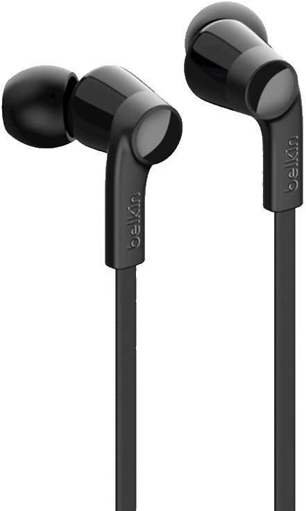 Belkin SoundForm Headphones with Lightning Connector, MFi Certified In-Ear Earphones HeadSet with Microphone, EarBuds with Water & Sweat Resistant for iPhone 13, Pro, Max, 12, Mini, and More (Black) Lightning Black