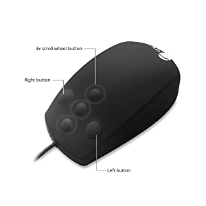 SIIG Wired Computer Waterproof Mouse - USB Mouse - IP68 Waterproof Silicone Mouse for PC or Laptop (JK-US0S11-S1)